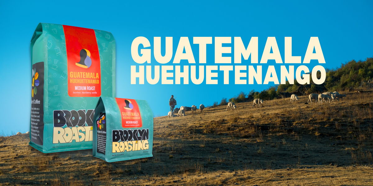 Guatemala Huehuetenango Coffee over hilly landscape