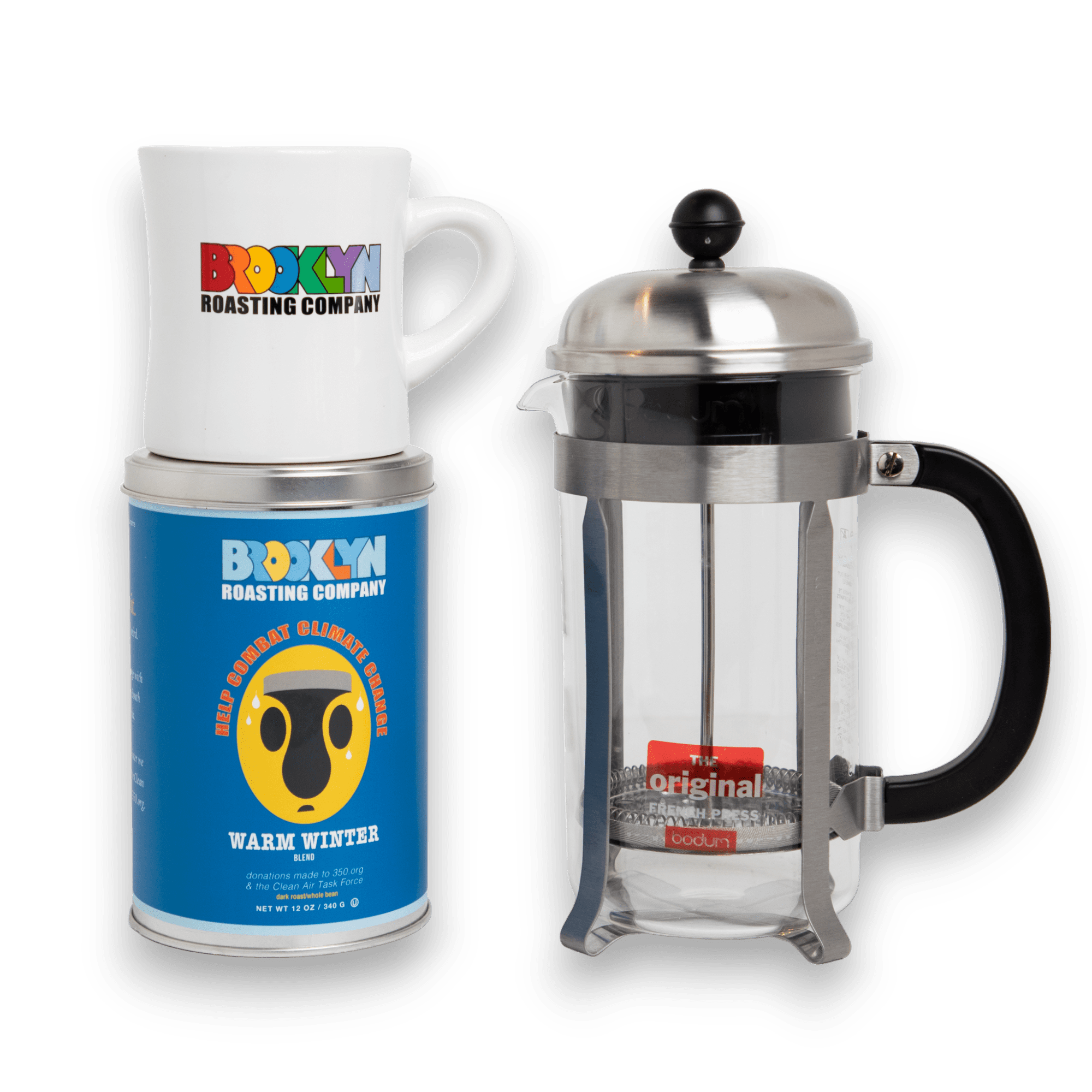 French Press Bundle • Winter Coffee Tin, French Press, Diner Mug